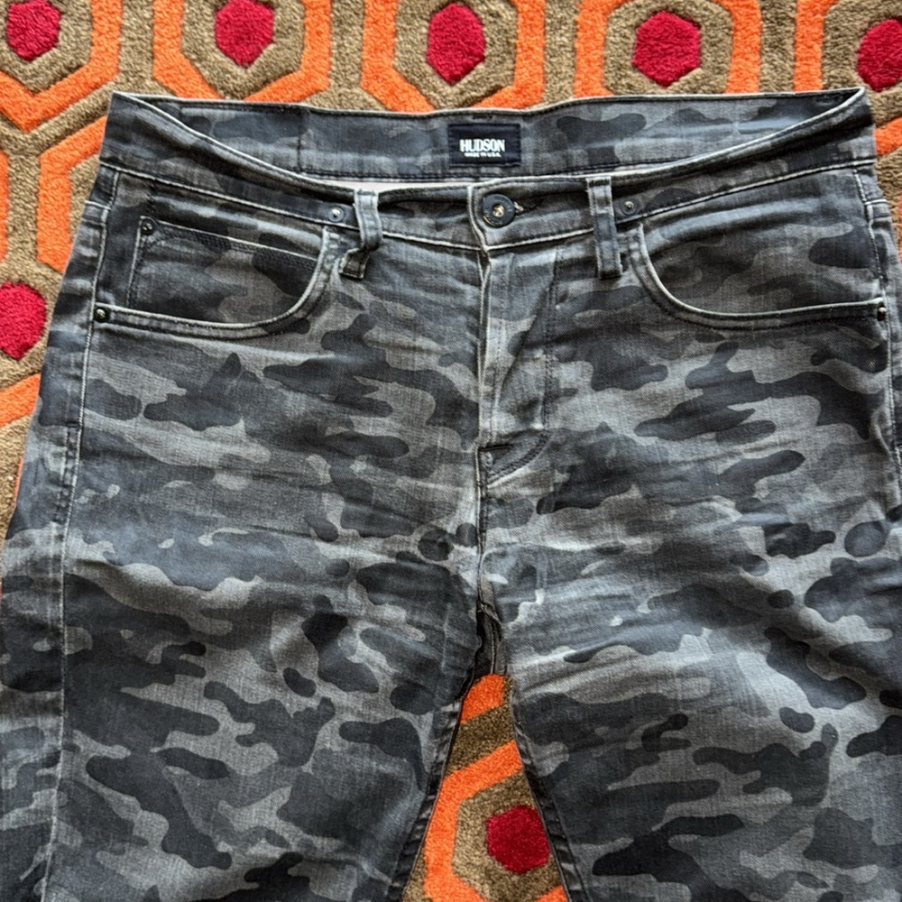 MAKE OFFER! Hudson Jeans Camo Gray Straight Denim Camouflage Men's 32